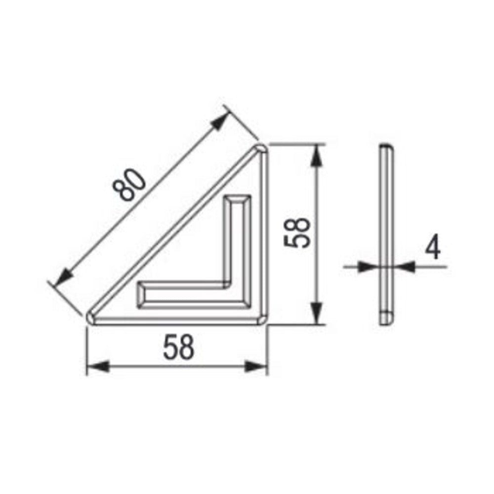 100x Dreieckige Möbelbeinunterlage für Heftklammern 4 mm hoch