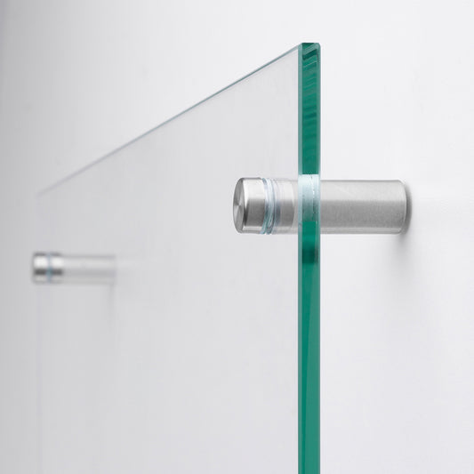 8x Befestigung am Glas | Glasdicke: 8 mm | drei Durchmessern