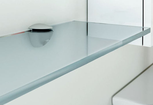 4x Glasbodenträger Cobrone | Glasdicke: 5-6 mm | Satin-Nickel