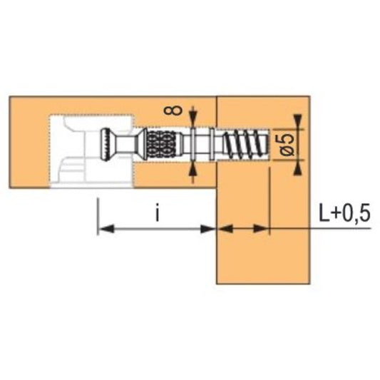 10x Einschraubdübel TM für Exzenter | Eurogewinde | 24mm Länge