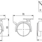 4x Lenkbare Möbelrolle mit weicher Walze | Ø 50 mm