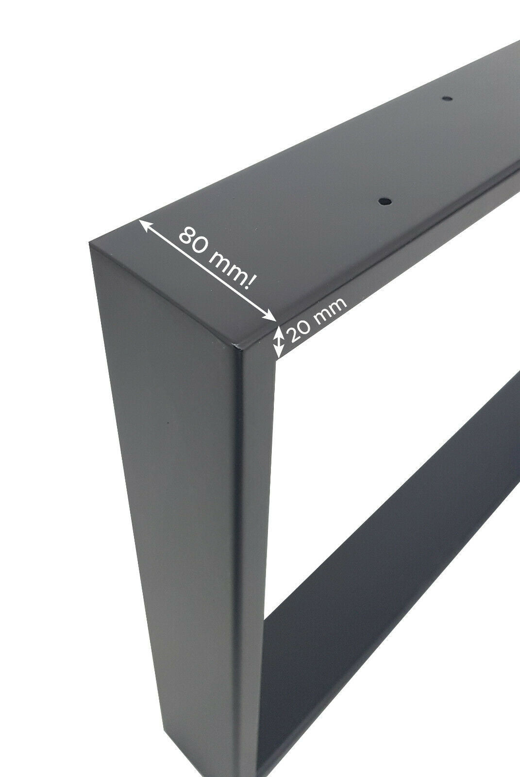 Tischgestell niedrig | schwarz | Stahlprofil 80x20x2mm | Breite 700mm | Höhe 430mm