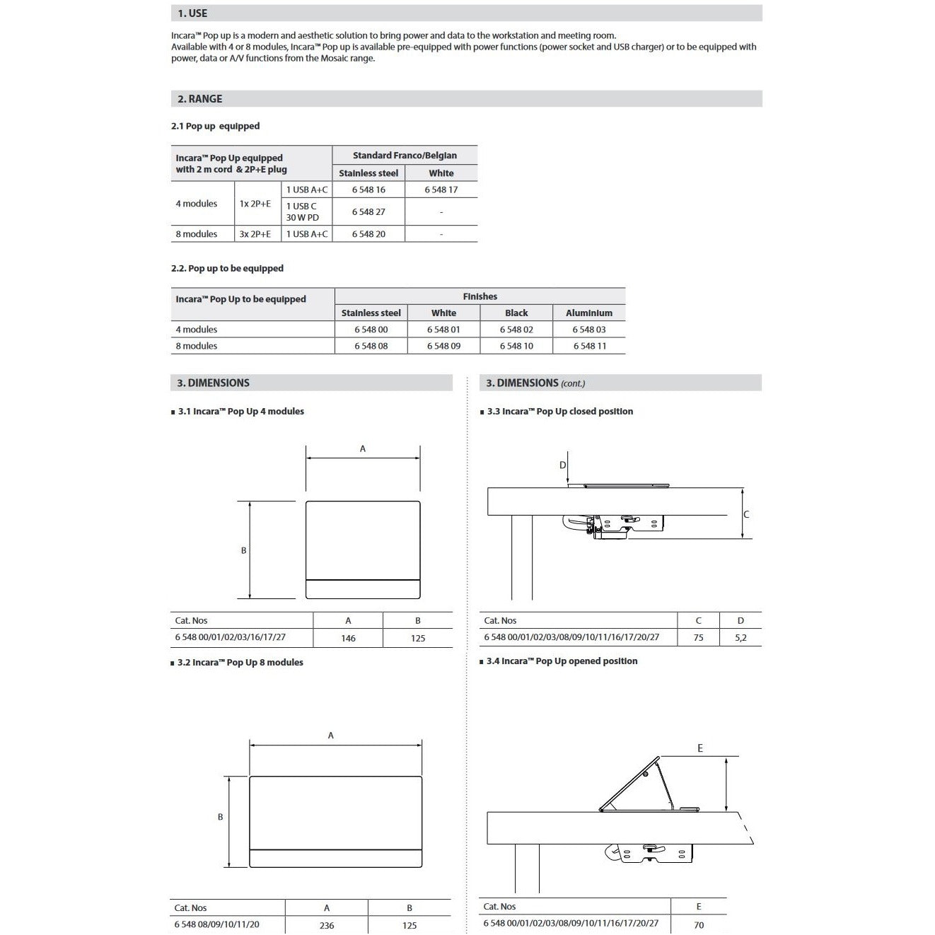 Doppel-Pop-up Ausziehbare Steckdose | 230V | USB A/C | HDMI | RJ45