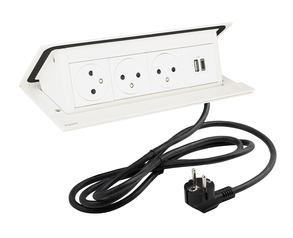 Doppel-Pop-up Ausziehbare Steckdose | 230V | USB A/C | HDMI | RJ45