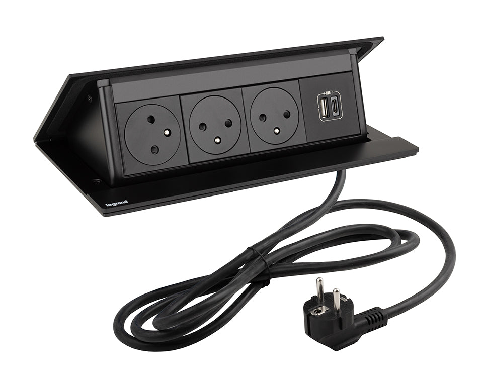 Doppel-Pop-up Ausziehbare Steckdose | 230V | USB A/C | HDMI | RJ45