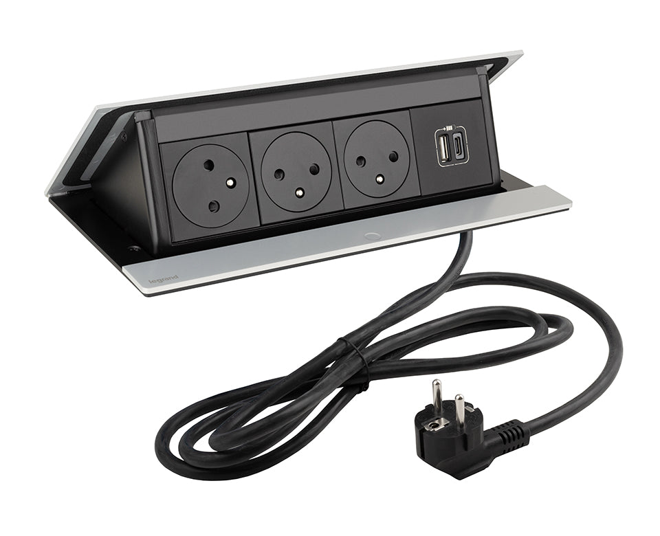 Doppel-Pop-up Ausziehbare Steckdose | 230V | USB A/C | HDMI | RJ45