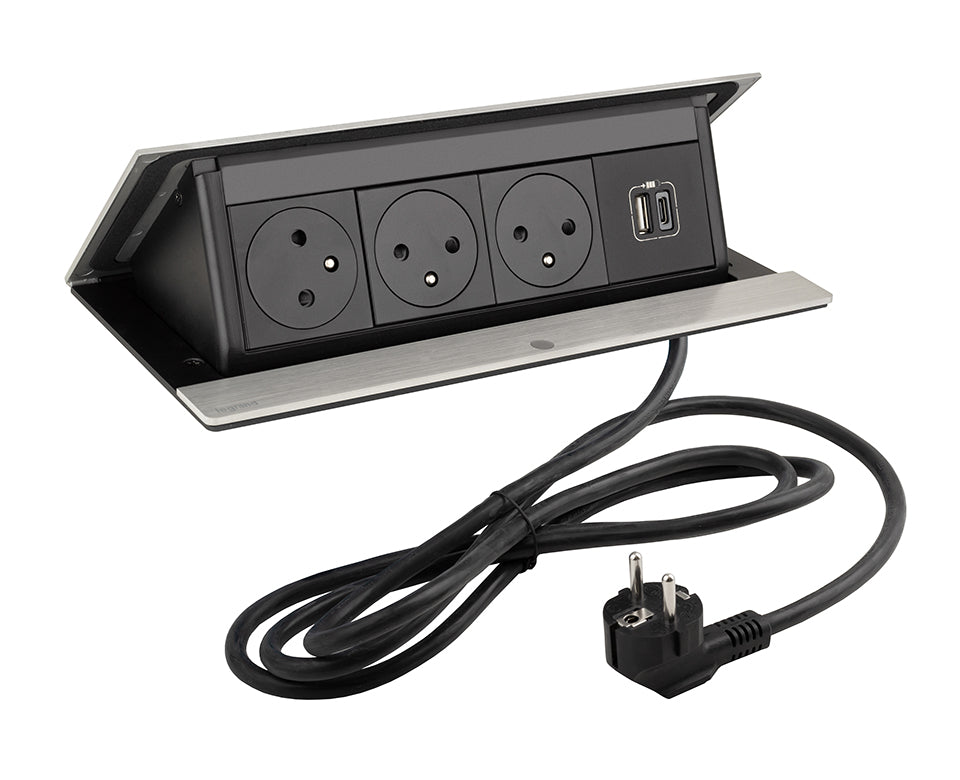 Doppel-Pop-up Ausziehbare Steckdose | 230V | USB A/C | HDMI | RJ45