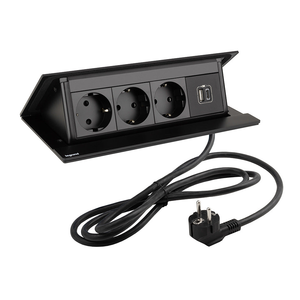 Doppel-Pop-up Ausziehbare Steckdose | 230V | USB A/C | HDMI | RJ45