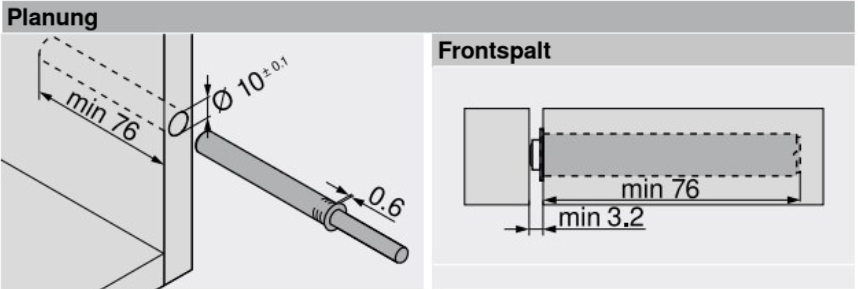 BLUM Tip ON Mechanismus für Scharnier 76mm 956A1006