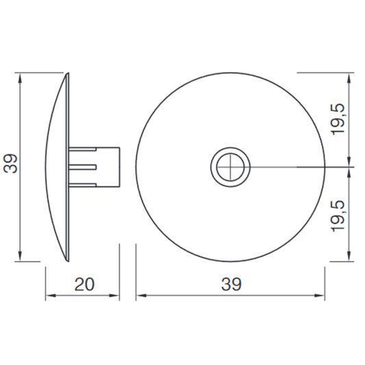 100x Gleiter für Möbelfüße Ø 39 mm