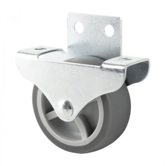 4x Möbel-Bockrolle mit Metallgriff zur seitlichen Befestigung Ø 50 mm