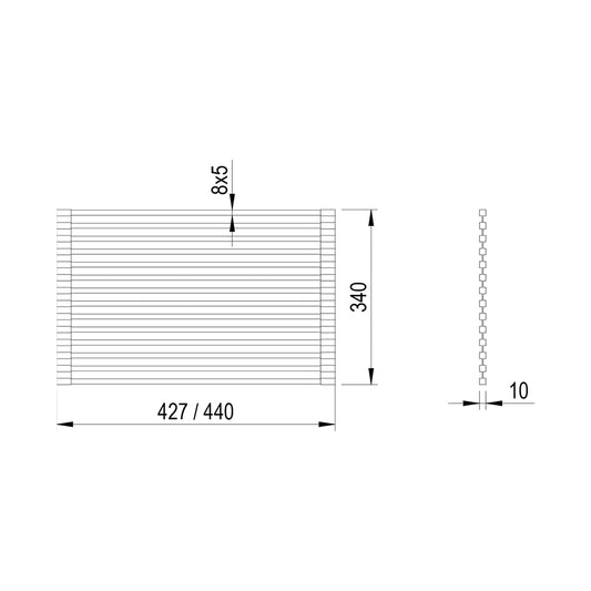 Rollmatte aus Edelstahl | 427x340 mm