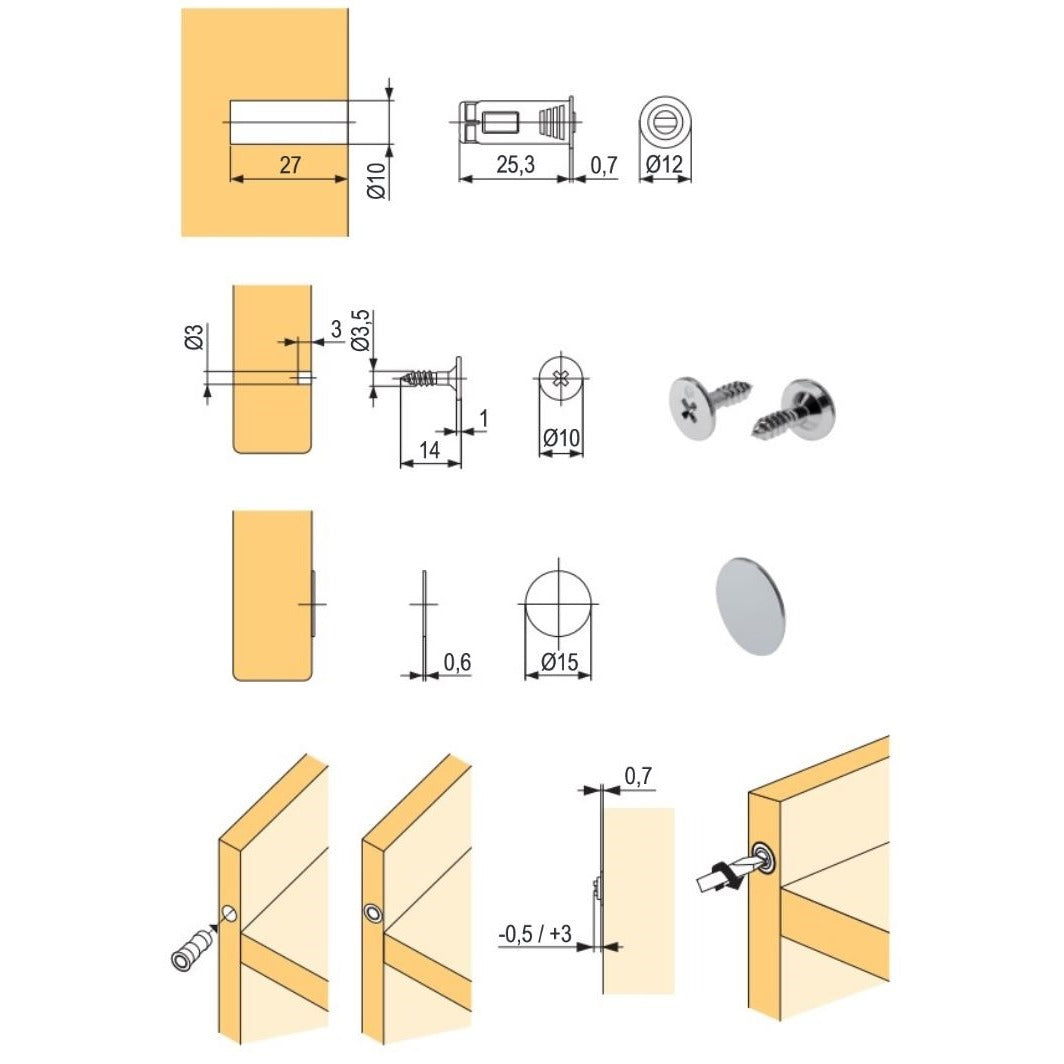 Möbelmagnet K-Lock | 3 Farben