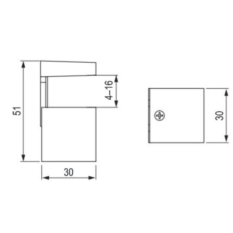 Regalträger Quad 6 | Glas/Holz | Satin-chrom