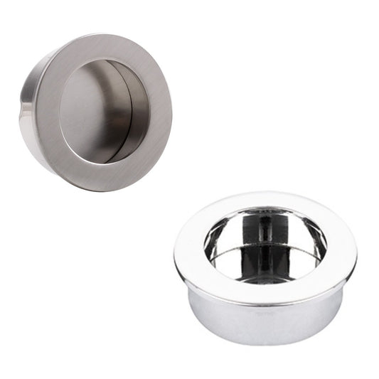 Einlassmöbelknopf Ring | Ø 40x14 mm | Nickel/Chrom