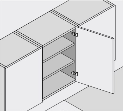 BLUM Tip ON Scharnier mit 110° Öffnungswinkel für dünne Materialien von 8-14 mm Dicke BLUMOTION 70T453T