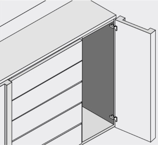 BLUM TIP-ON Auflagescharnier für dicke Fronten Öffnungswinkel 95° 70T9550.TL