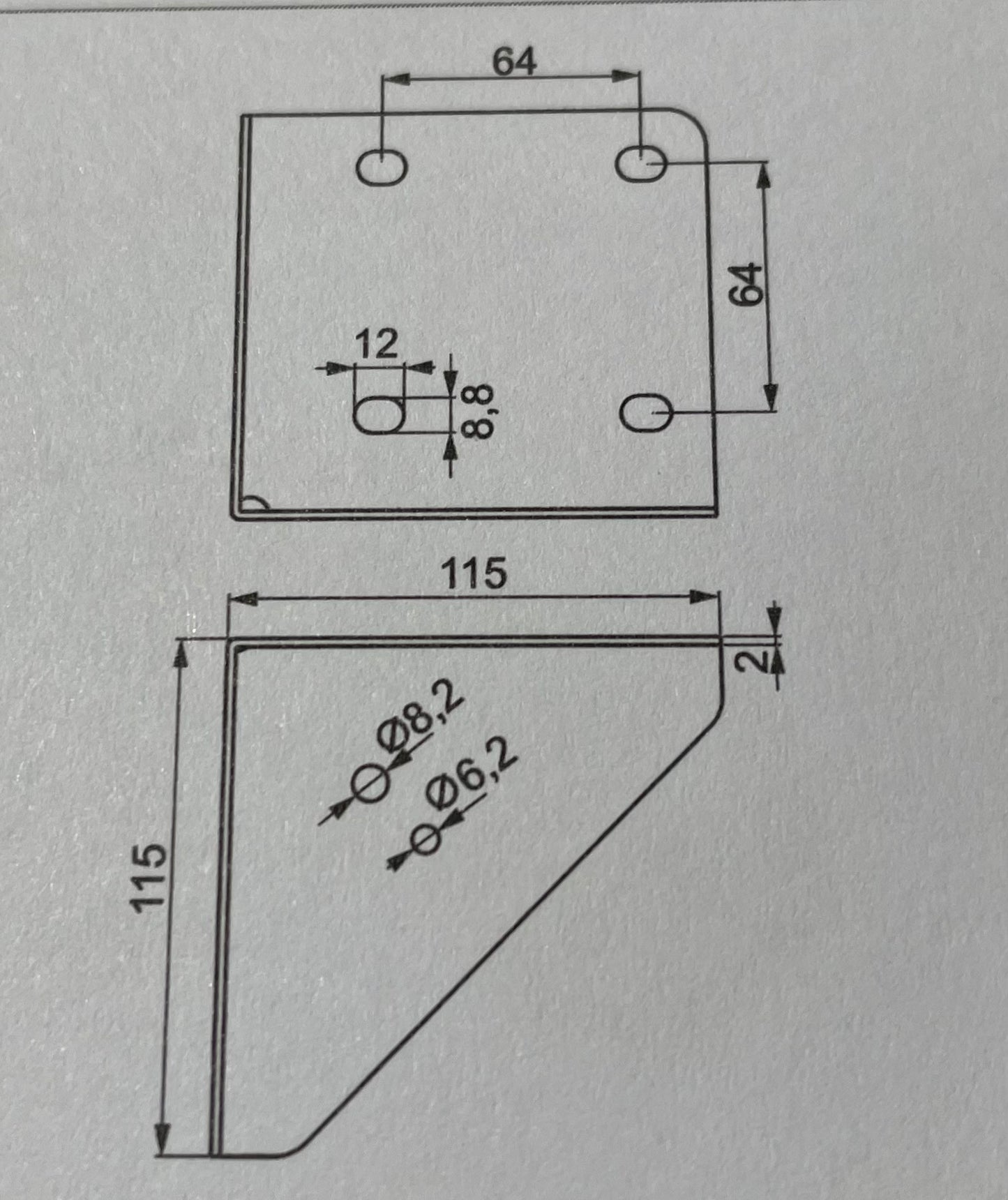 ECKWINKEL | 115X115MM | STAHL | SCHWARZ | 4 Stück