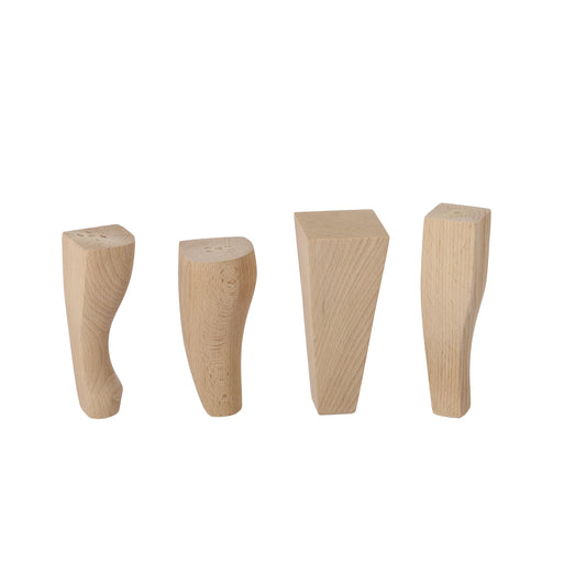 Möbelfüße aus Holz in 4 Varianten