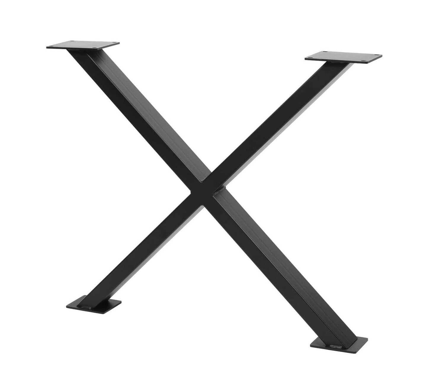 Tischbein X-Form | schwarz matt | Stahlprofil 80x80 | Breite 820 | Höhe 710mm