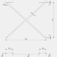 Tischbein X-Form | schwarz matt | Stahlprofil 80x80 | Breite 820 | Höhe 710mm